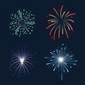 Colorful explosions of fireworks. Celebrating a birthday, New Year. Big explosion Royalty Free Stock Photo