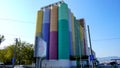 The colorful exterior of a factory