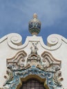 The colorful exterior terra cotta ornamentation on the historic Childs Restaurants building