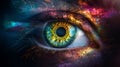 Colorful Eye with Dynamic Explosion Effect