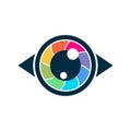 Colorful eye logo. Vector eye icon. Eye vision, eyecare logo design.