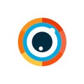 Colorful eye logo. Vector eye icon. Eye vision, eyecare logo design.