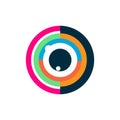 Colorful eye logo. Vector eye icon. Eye vision, eyecare logo design.