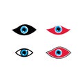 Colorful eye logo. Vector eye icon. Eye vision, eyecare logo design.