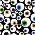 Colorful eyeballs seamless pattern