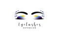 Colorful eyelash extension logo design