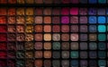 Colorful eyeshadow palette for make-up as background. Generative AI