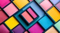 Colorful eyeshadow palette with vibrant square and rectangular shapes Royalty Free Stock Photo