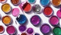 Colorful eyeshadows with glitter, ai