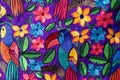 A colorful fabric from a bag from Chiapas, Mexico