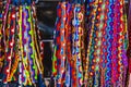 Colorful fabric bracelets on Mexican market Playa del Carmen Mexico Royalty Free Stock Photo