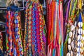 Colorful fabric bracelets on Mexican market Playa del Carmen Mexico Royalty Free Stock Photo