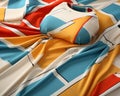 colorful fabric with geometric shapes on it