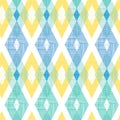 Colorful fabric ikat diamond seamless pattern