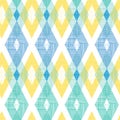 Colorful fabric ikat diamond seamless pattern