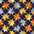 Colorful fabric quilt seamless pattern, vector