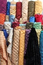 Colorful fabric rolls Royalty Free Stock Photo