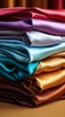 Colorful fabric samples displayed on a striking backdrop Royalty Free Stock Photo