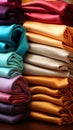 Colorful fabric samples displayed on a striking backdrop Royalty Free Stock Photo