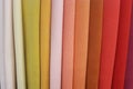 Colorful fabric samples in the store