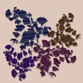 colorful fabric textured shadow flowers