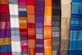 Colorful fabrics on the Agadir market in Morocco Royalty Free Stock Photo