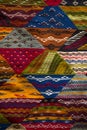 Colorful fabrics on the Agadir market in Morocco Royalty Free Stock Photo