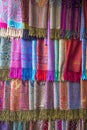 Colorful fabrics on the Agadir market in Morocco Royalty Free Stock Photo