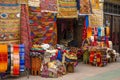 Colorful fabrics on the Agadir market in Morocco Royalty Free Stock Photo