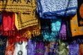 Colorful fabrics in India Royalty Free Stock Photo