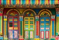 Colorful facade of building in Little India