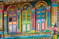Colorful facade of building in Little India