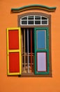 Colorful facade of building in Little India, Singapore Royalty Free Stock Photo
