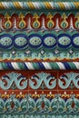 Colorful facade decoration of the Assumption Cathedral in Yaroslavl, Russia