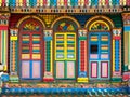 Colorful Facade of Famous Building in Little India, Singapore Royalty Free Stock Photo