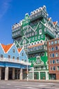 Colorful facade of the Inntel hotel in Zaandam