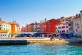 Colorful facade of an old house in Rovinj Royalty Free Stock Photo