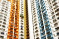 Colorful facade of public apartment block in Hong Kong Royalty Free Stock Photo