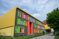 Colorful facade of the school of arts