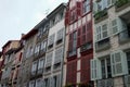 Colorful facades houses in Bayonne city france Royalty Free Stock Photo