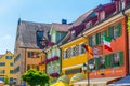 Colorful facades of houses in the german city meersburg...IMAGE Royalty Free Stock Photo