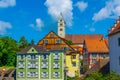 Colorful facades of houses in the german city meersburg...IMAGE Royalty Free Stock Photo