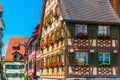 Colorful facades of houses in the german city meersburg...IMAGE Royalty Free Stock Photo