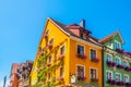 Colorful facades of houses in the german city meersburg...IMAGE Royalty Free Stock Photo