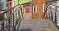 Colorful facades of the houses of the island of Burano near