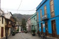 Colorful facades of the houses in Teror on Gran Canaria Royalty Free Stock Photo