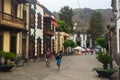 Colorful facades of the houses in Teror. Gran Canaria Royalty Free Stock Photo