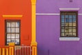 Colorful facades of old houses in Bo Kaap area, Cape Town Royalty Free Stock Photo
