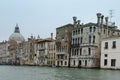 Colorful facades of old medieval and historical houses along Grand Canal in Venice, Italy. Venice is situated across a group of 11 Royalty Free Stock Photo