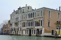 Colorful facades of old medieval and historical houses along Grand Canal in Venice, Italy. Venice is situated across a group of 11 Royalty Free Stock Photo